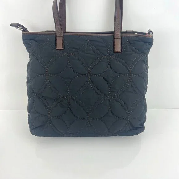 Fossil Key - Per Black  Quilted Nylon Handbag with Detachable Shoulder Strap - Picture 9 of 12